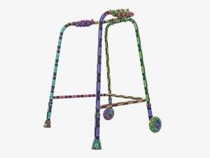 Walking frame with wheels 3D Model