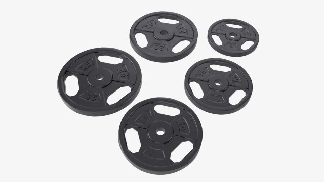 Weight plate set 05 3D Model .c4d .max .obj .3ds .fbx .stl .blend 