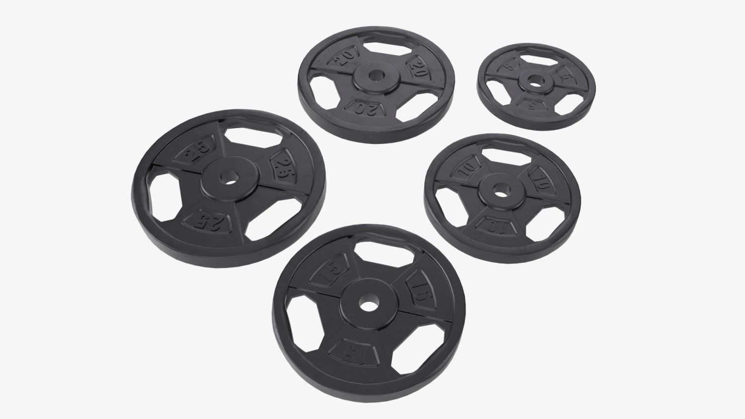 Weight plate set 05 3D Model .c4d .max .obj .3ds .fbx .stl .blend