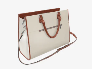 Woman briefcase travel shoulder bag handbag open 3D Model