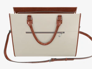 Woman briefcase travel shoulder bag handbag open 3D Model