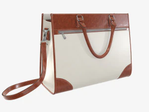 Woman briefcase travel shoulder bag handbag open 3D Model