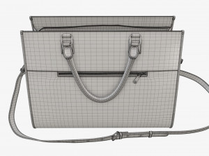 Woman briefcase travel shoulder bag handbag open 3D 模型