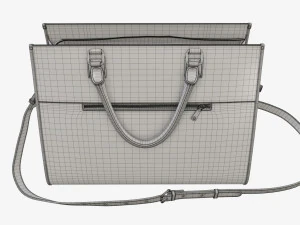 Woman briefcase travel shoulder bag handbag open 3D Model