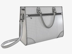 Woman briefcase travel shoulder bag handbag open 3D Model
