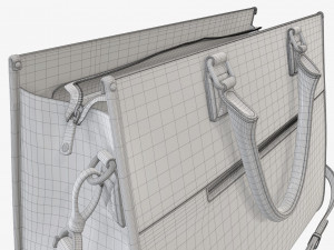 Woman briefcase travel shoulder bag handbag open 3D 模型