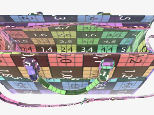 Woman briefcase travel shoulder bag handbag open 3D Model