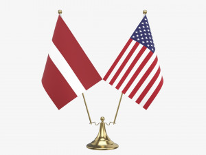Decorative desk double flag 02 Modelo 3D