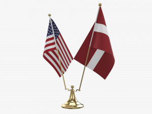 Decorative desk double flag 02 Modelo 3D