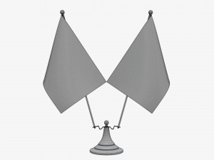 Decorative desk double flag 02 Modelo 3D