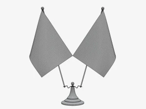 Escritorio decorativo doble bandera 02 Modelo 3D