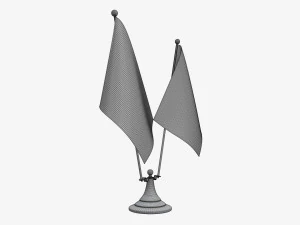 Escritorio decorativo doble bandera 02 Modelo 3D
