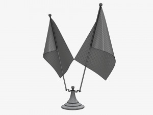 Decorative desk double flag 02 Modelo 3D