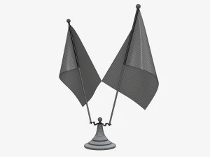 Escritorio decorativo doble bandera 02 Modelo 3D