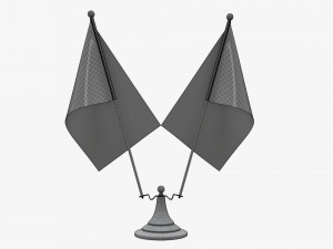 Decorative desk double flag 02 Modelo 3D