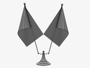 Escritorio decorativo doble bandera 02 Modelo 3D