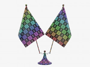 Decorative desk double flag 02 Modelo 3D