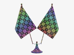 Escritorio decorativo doble bandera 02 Modelo 3D