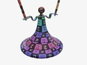 Escritorio decorativo doble bandera 02 Modelo 3D