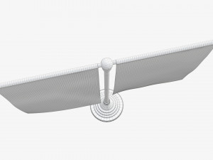 Decorative desk flag double flagpole 3D Model