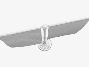 Decorative desk flag double flagpole 3D Model