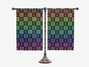 Decorative desk flag double flagpole 3D Model