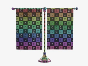 Decorative desk flag double flagpole 3D Model