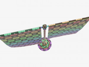 Decorative desk flag double flagpole 3D Model