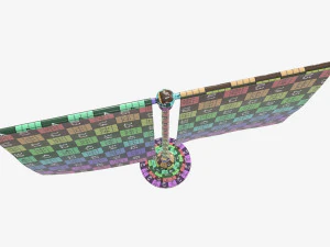 Decorative desk flag double flagpole 3D Model