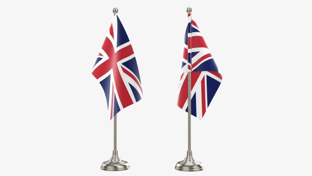 Decorative desk flag short Modelo 3D .c4d .max .obj .3ds .fbx .stl .blend 