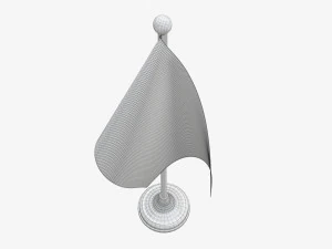Decorative desk flag short 3D Model