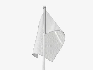 Decorative desk flag short 3D Model