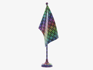 Decorative desk flag short 3D Model