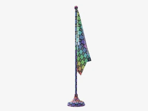 Decorative desk flag short 3D Model