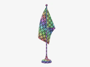 Decorative desk flag short 3D Model