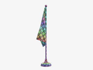 Decorative desk flag short 3D Model