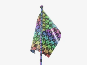Decorative desk flag short 3D Model