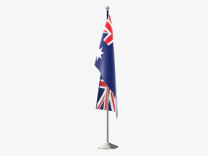 Decorative desk flag tall 3D Model