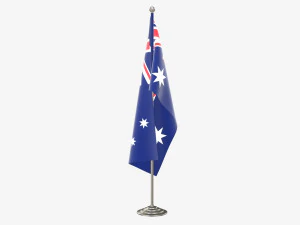 Decorative desk flag tall 3D Model