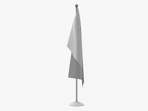 Decorative desk flag tall 3D Model