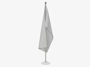 Decorative desk flag tall 3D Model