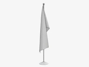 Decorative desk flag tall 3D Model
