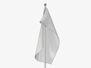 Decorative desk flag tall 3D Model