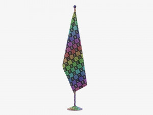 Decorative desk flag tall Modèle 3D
