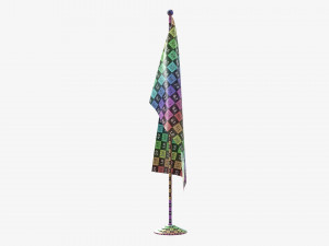 Decorative desk flag tall Modèle 3D
