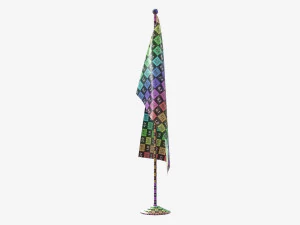 Decorative desk flag tall 3D Model