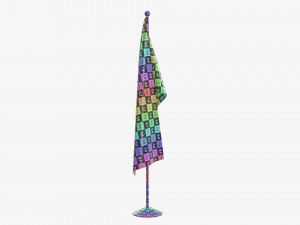 Decorative desk flag tall Modèle 3D