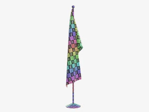 Decorative desk flag tall 3D Model