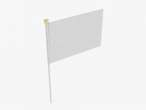 Decorative small flag on flagpole Modelo 3D