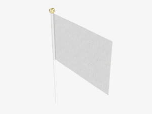 Decorative small flag on flagpole 3D Model